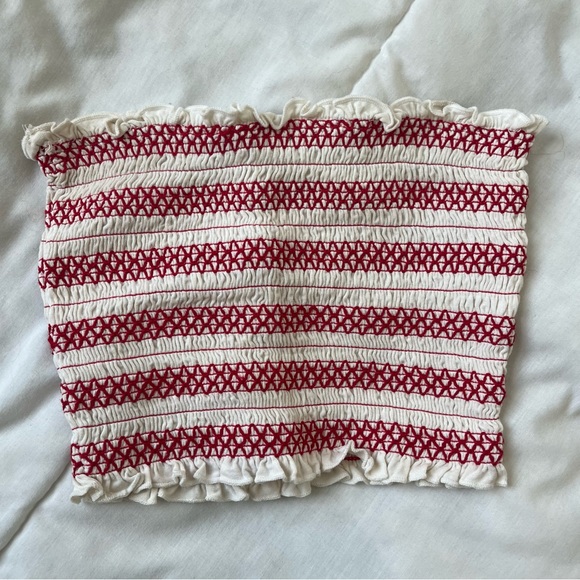 ABERCROMBIE VINTAGE STRAPLESS RUCHED BANDEAU CROPPED TUBE TOP - Picture 2 of 3